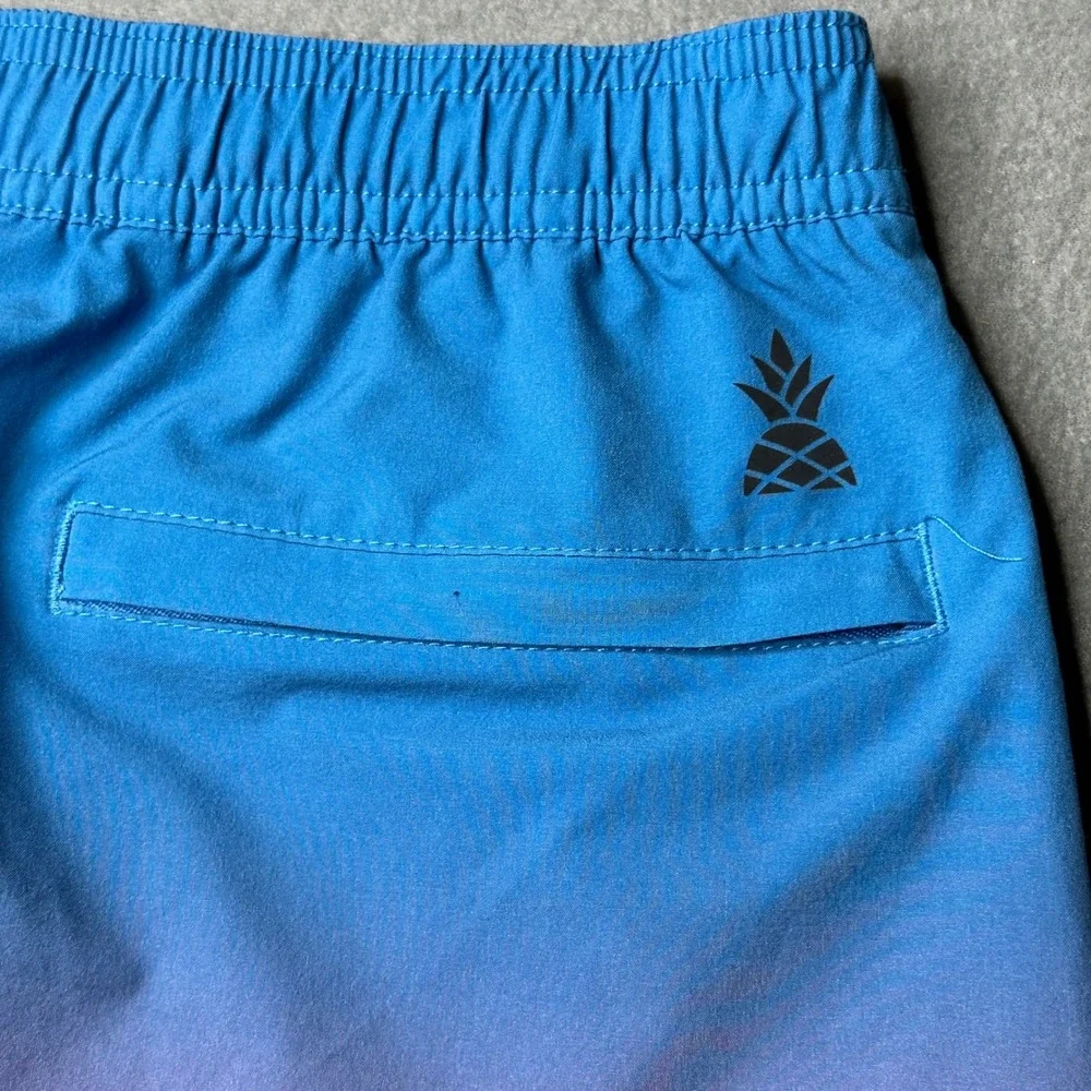 Chubbies Swim Trunks Mens Small‎ Blue Pink Ombre Flamingo Liner 7in Inseam